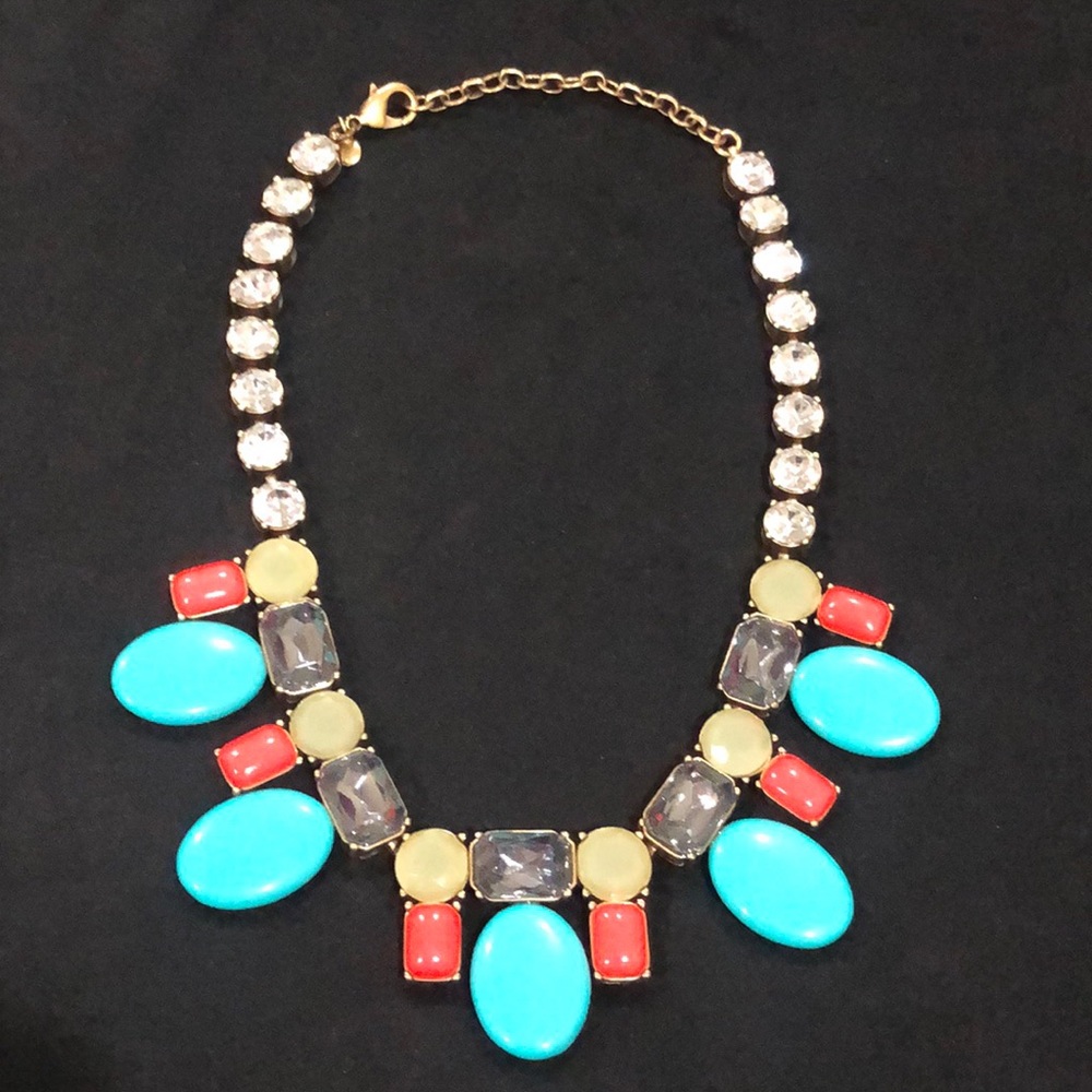 J. Crew Rare Statement Necklace Turquoise Coral